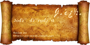 Joó Árpád névjegykártya
