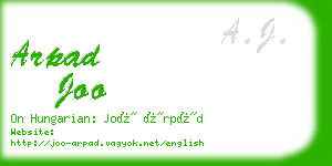 arpad joo business card